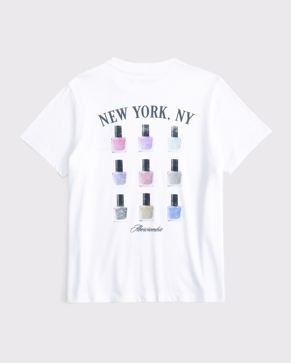 oversized imagery graphic logo tee, White view 2