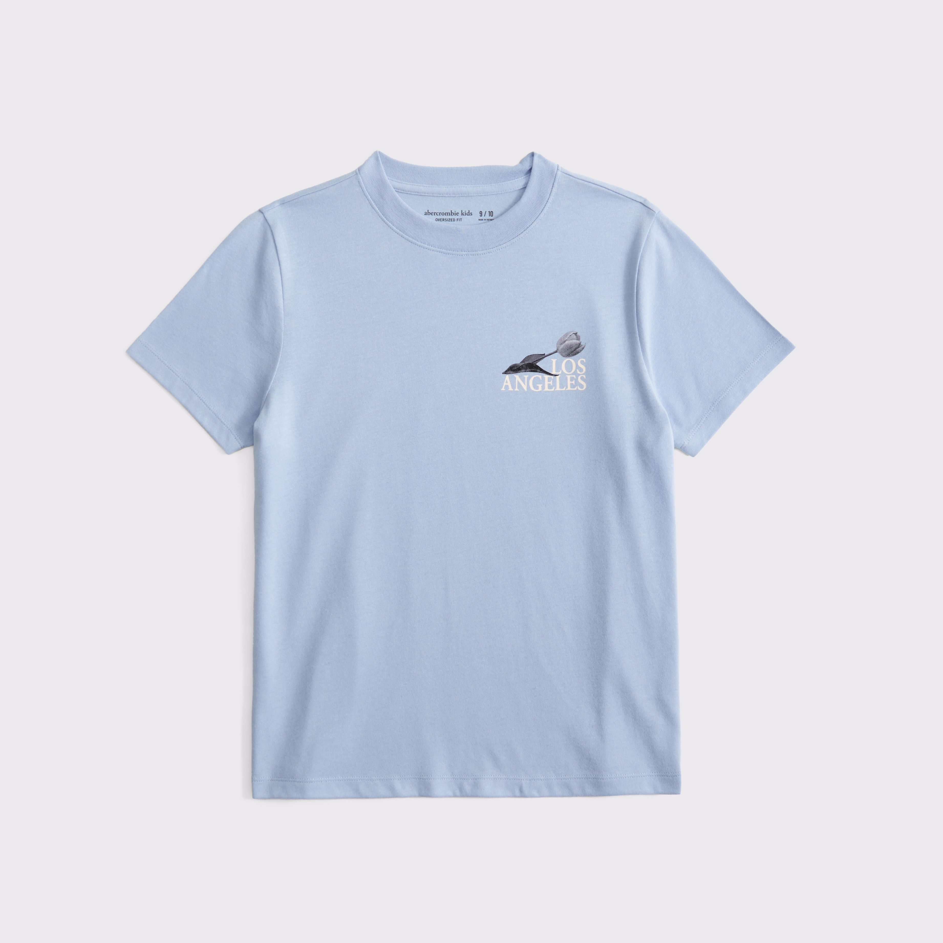 Abercrombie & Fitch Kids' Oversized Imagery Graphic Logo Tee In Blue