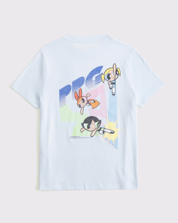 oversized powerpuff girls graphic tee, Soft Blue view 2