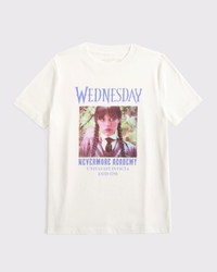 camiseta extragrande con estampa de wednesday