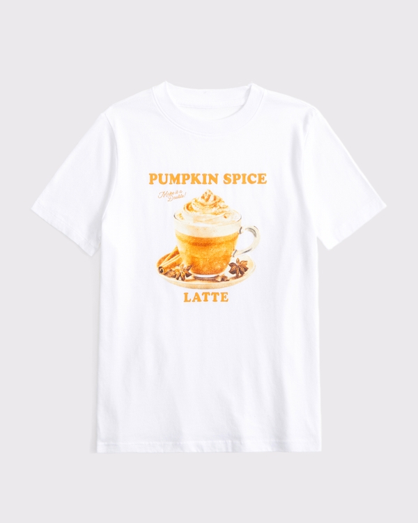 oversized pumpkin spice latte graphic tee, White view 1