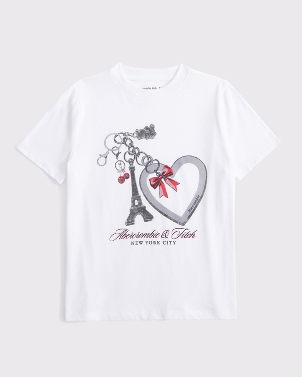 oversized graphic logo tee, White view 1