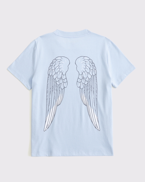 oversized graphic logo tee, Pastel Blue view 1