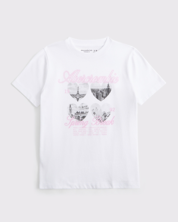 camiseta extragrande con estampa de logo, White view 1