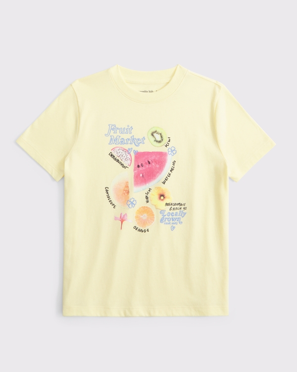 oversized graphic logo tee, Yellow view 1