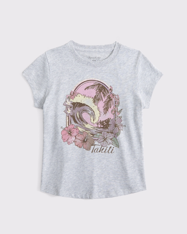 slim graphic tee, Light Gray view 1