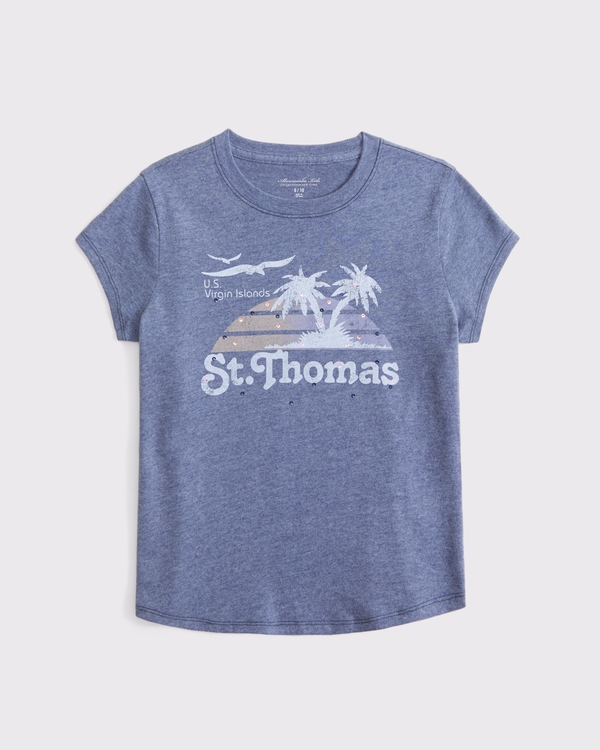 slim graphic tee, Sapphire view 1