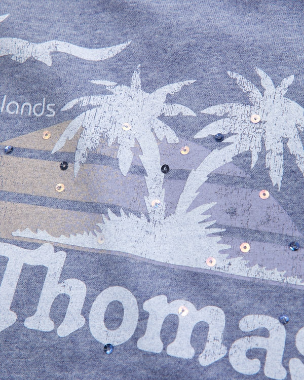 slim graphic tee, Sapphire view 2