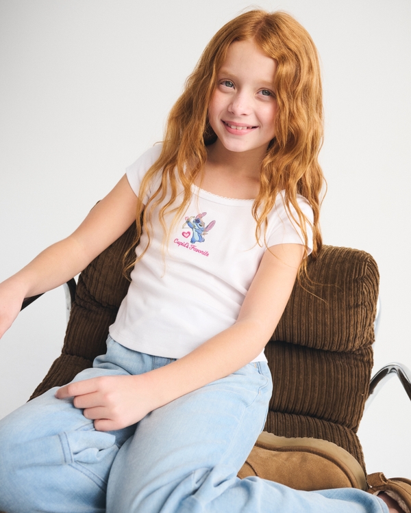 lilo & stitch graphic baby tee, White view 1