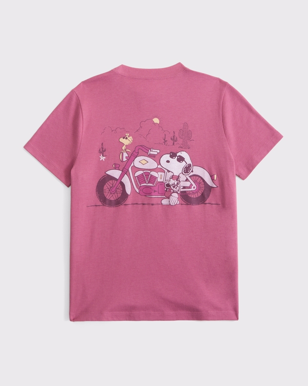 oversized snoopy graphic tee, Rose Pink view 2