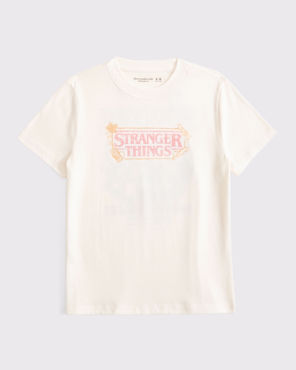 oversized stranger things graphic tee, Cream view 2