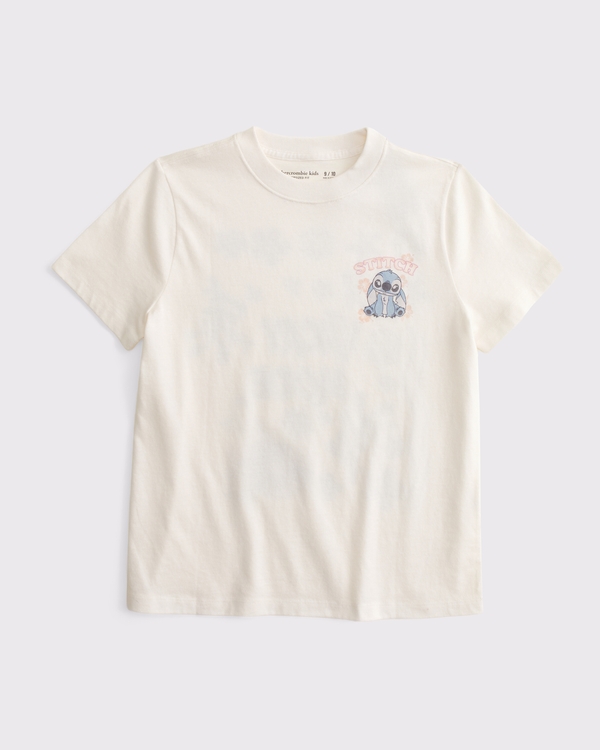 oversized lilo & stitch graphic tee, Cream view 2