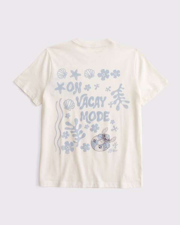 oversized lilo & stitch graphic tee, Cream view 1