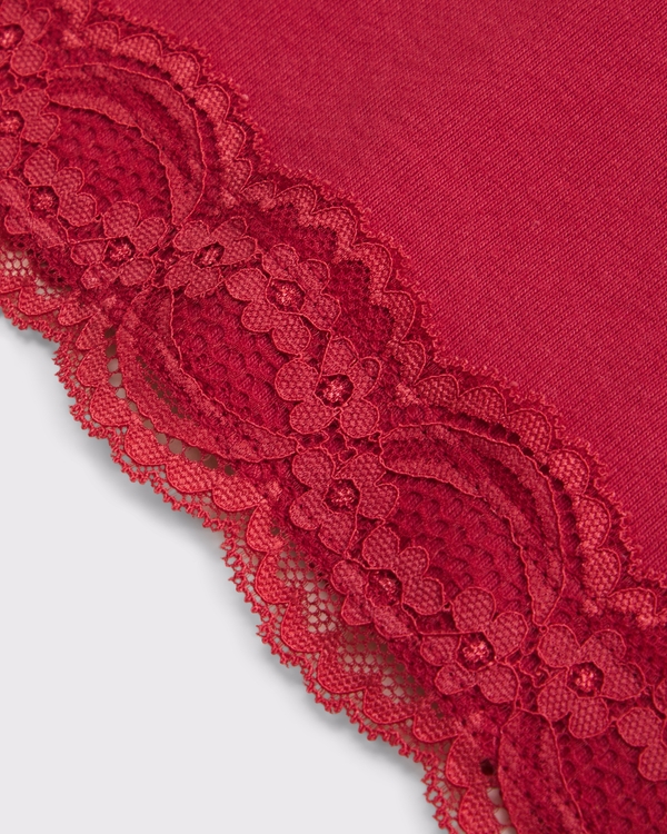 lace-trim graphic tank, Crimson view 2
