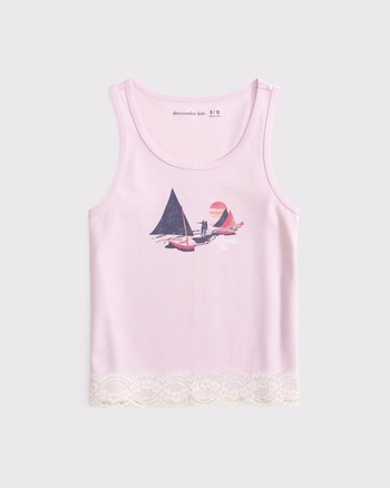 lace-trim graphic tank from Abercrombie & Fitch - $17.21
