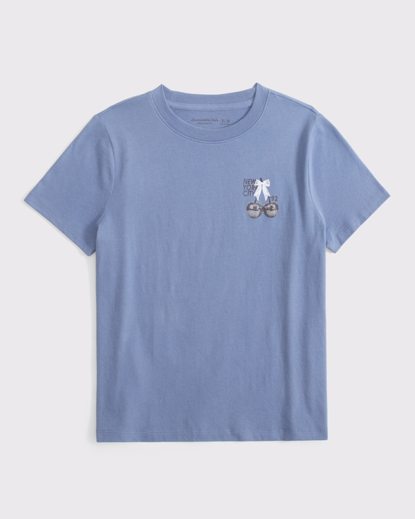 oversized graphic tee, Slate Blue view 1