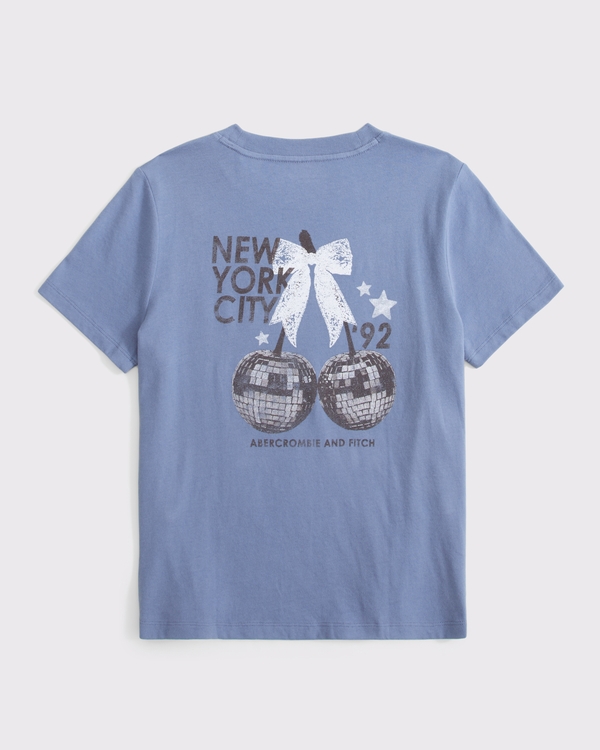 oversized graphic tee, Slate Blue view 2
