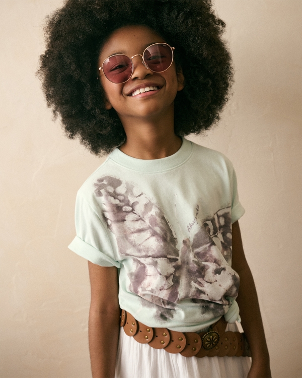 oversized graphic logo tee, Light Green view 1