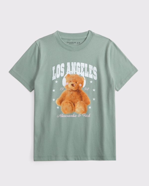 maglietta oversize con logo stampato, Verde Eucalipto view 1