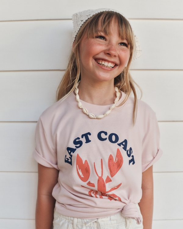 oversized graphic tee, Ballet Pink view 1