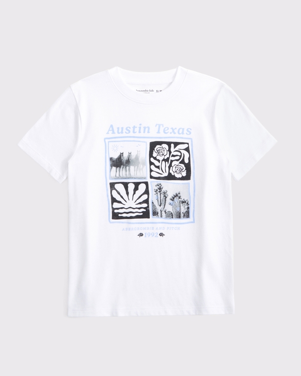 oversized graphic logo tee, White view 1