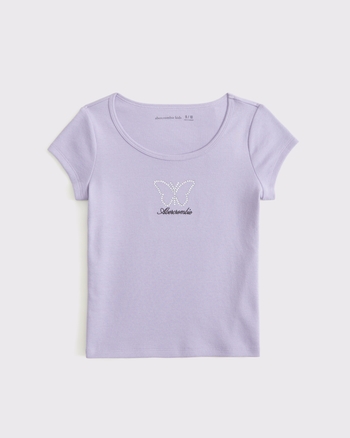 graphic logo scoopneck tee