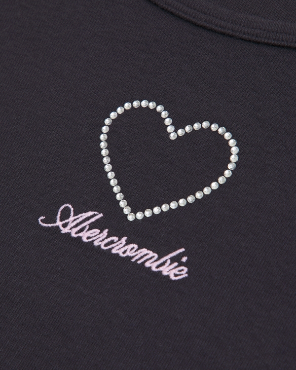 graphic logo scoopneck tee, Dark Gray view 2