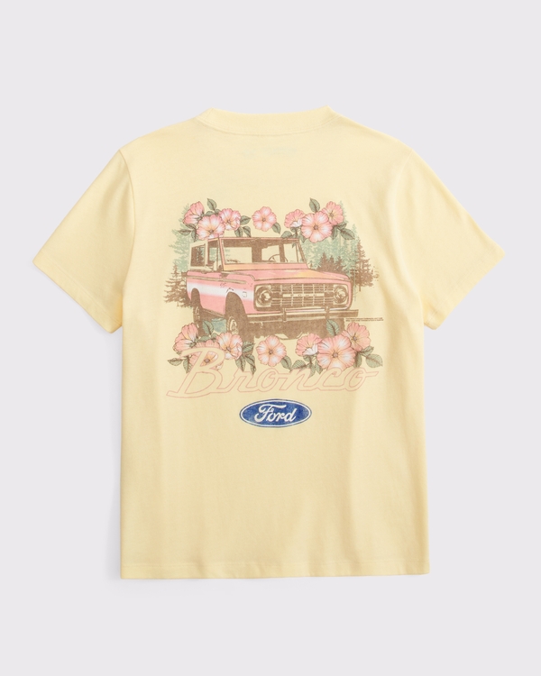 bronco graphic tee, Creamy Yellow view 1