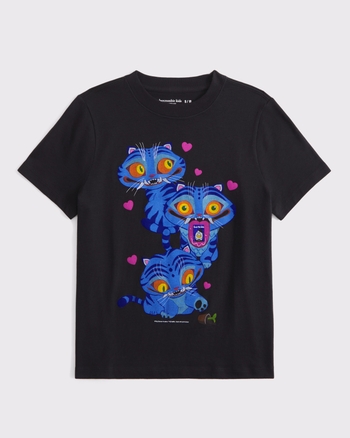 oversized kpop demon hunters graphic tee from Abercrombie & Fitch - $29.95