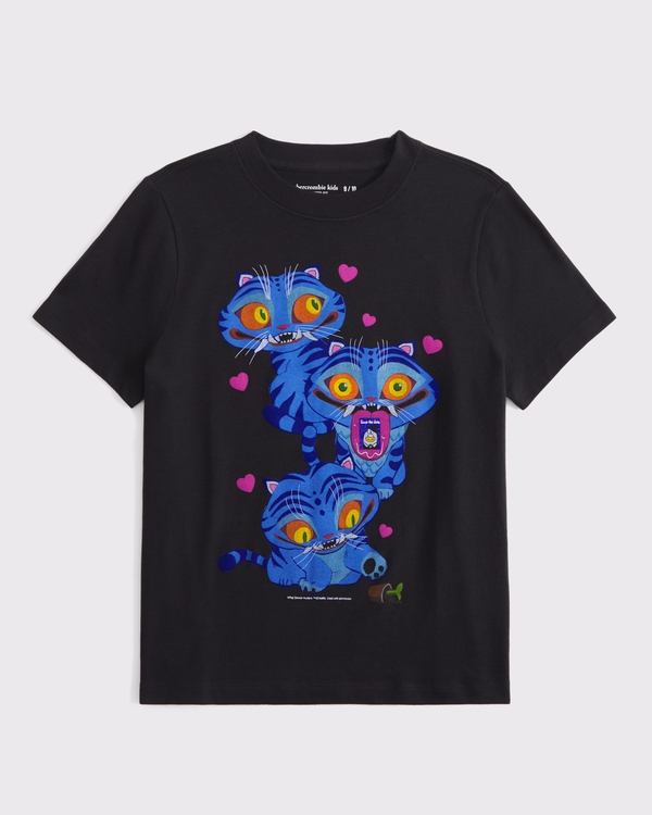 oversized kpop demon hunters graphic tee, Dark Gray view 1