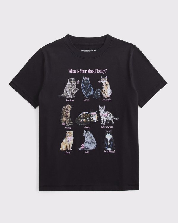oversized cat graphic tee, Dark Gray view 1