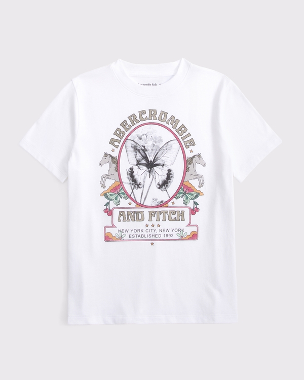oversized logo graphic tee, White view 1