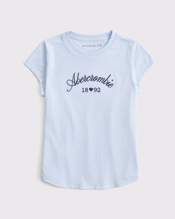 logo crew tee, Powder Blue view 1