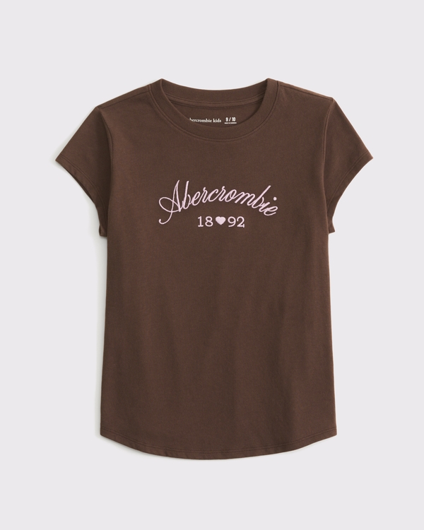 logo crew tee, Chestnut view 1