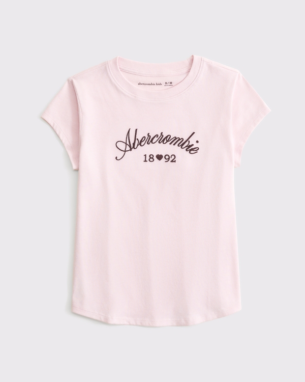 logo crew tee, Ballet Pink view 1