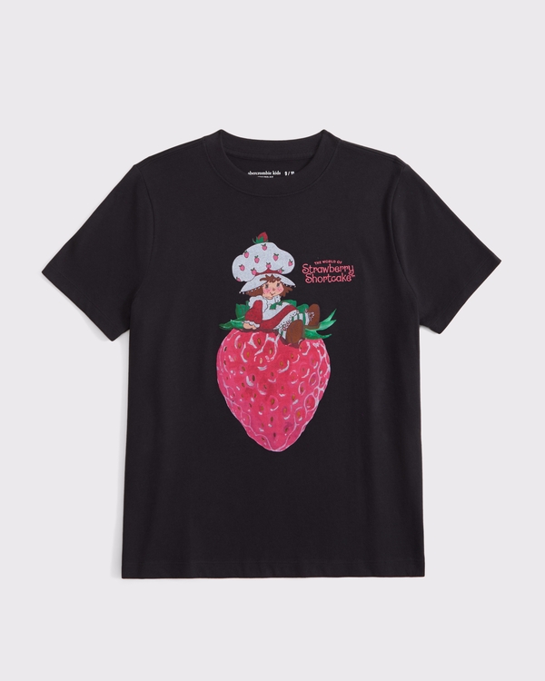 oversized strawberry shortcake graphic tee, Dark Gray view 1
