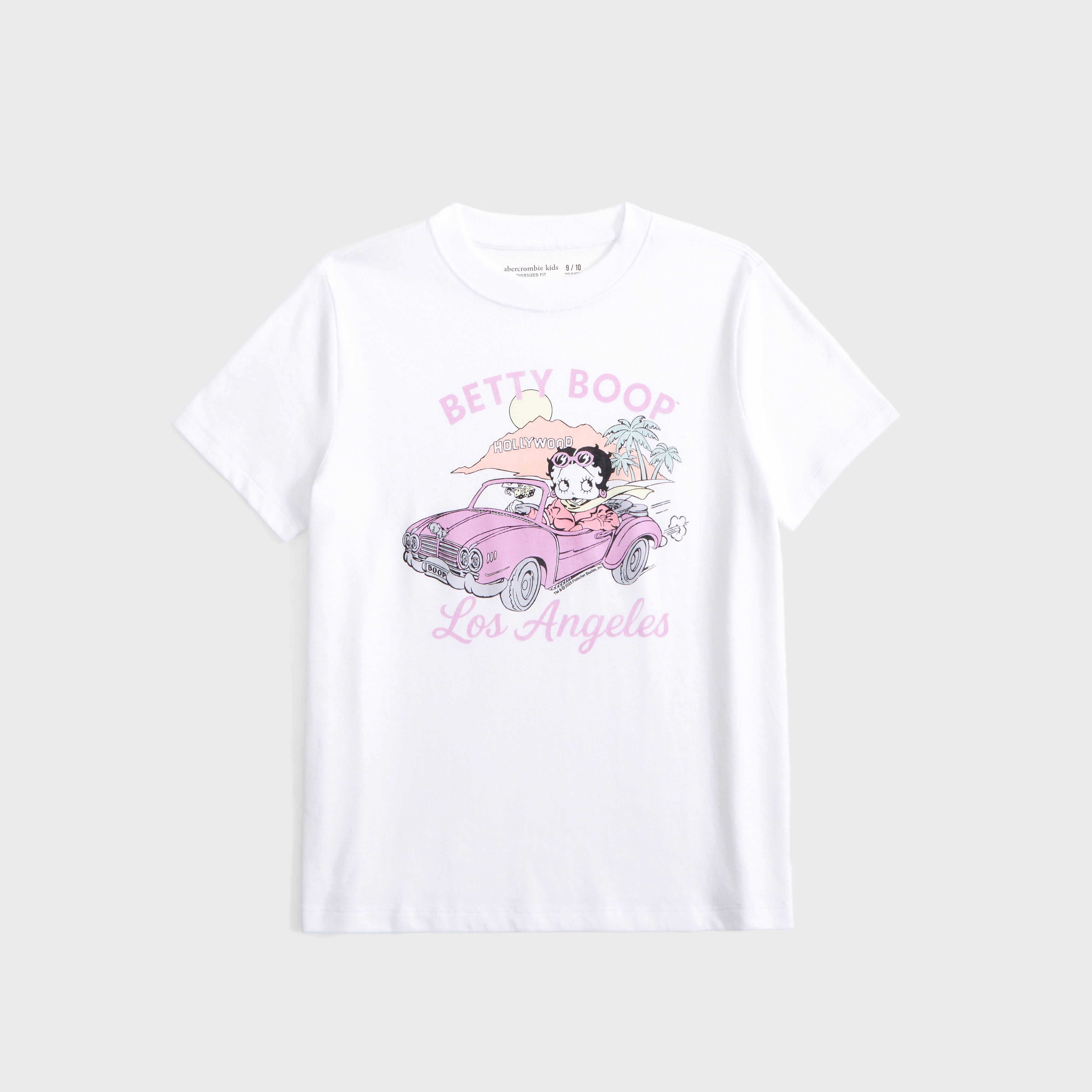 girls oversized betty boop graphic tee | girls tops
