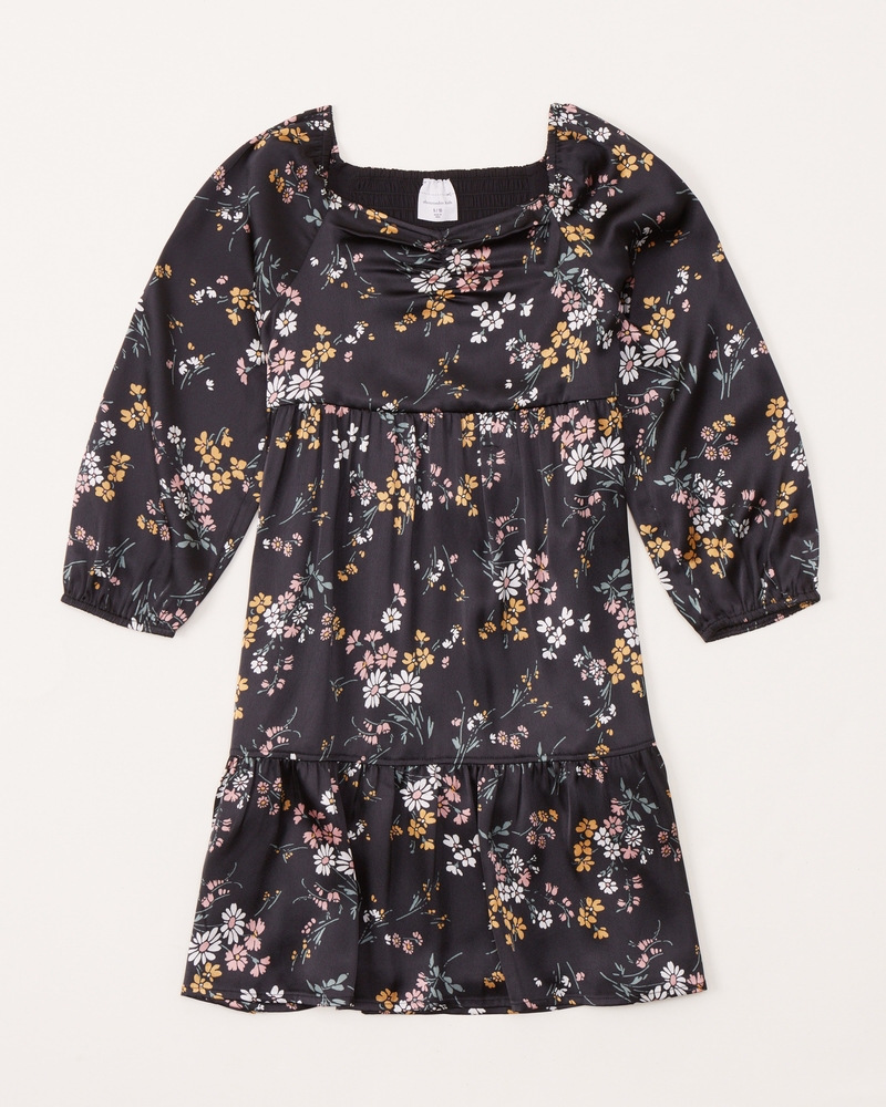 girls longsleeve satin dress girls clearance