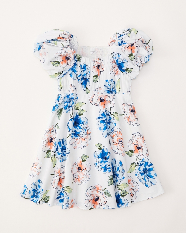 girls poplin puff sleeve mini dress | girls dresses & rompers | Abercrombie.com