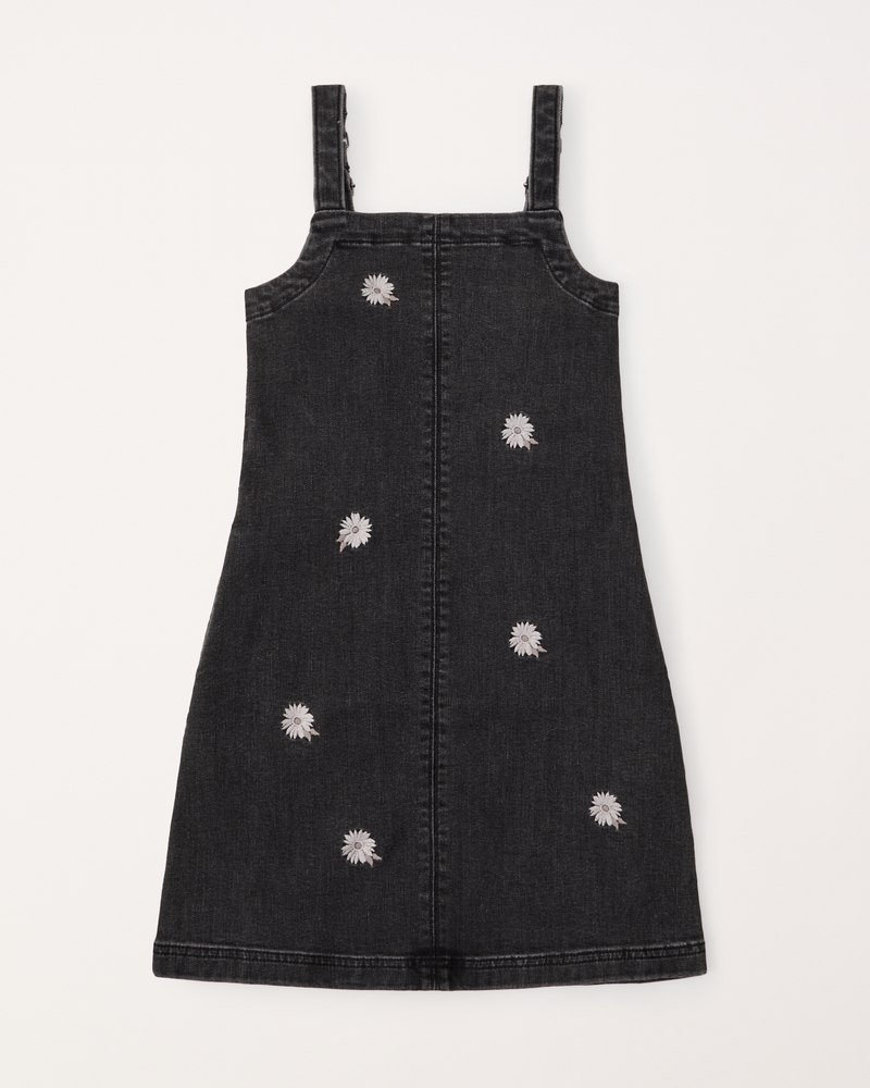 abercrombie kids denim embroidered layerable dress