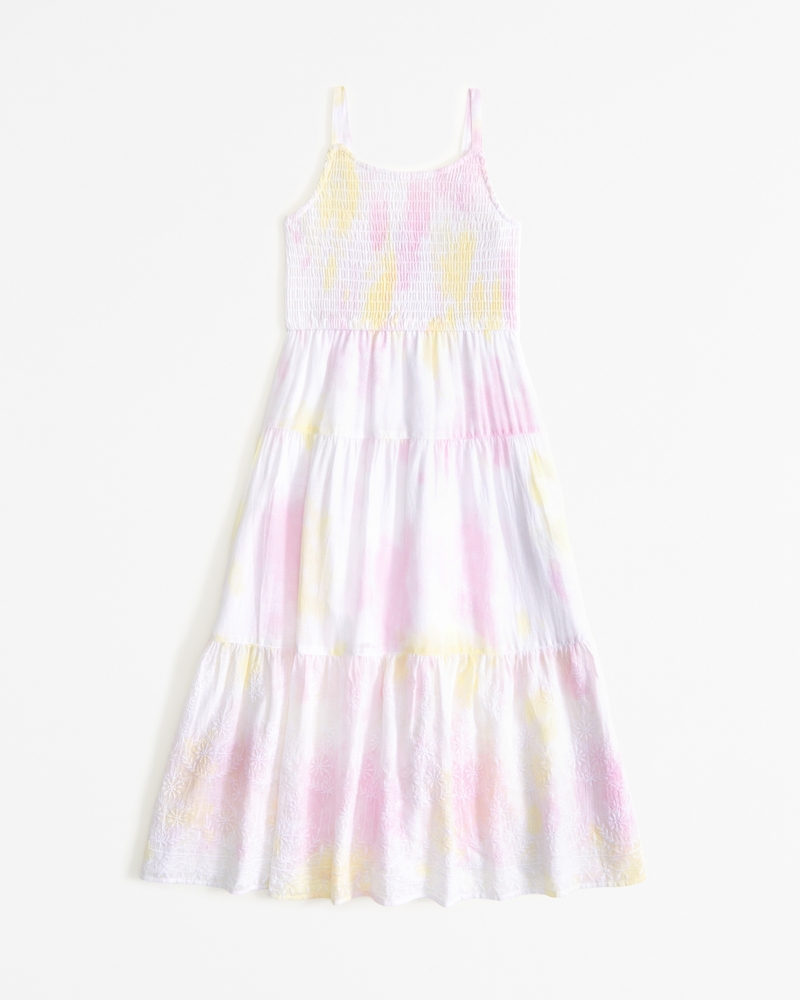 girls smocked embroidered maxi dress girls clearance