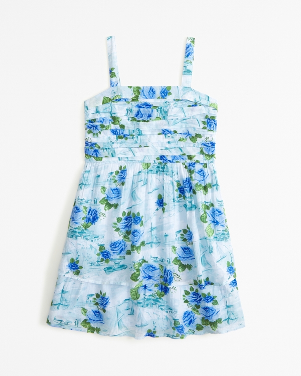 emerson tiered mini dress, Blue Pattern
