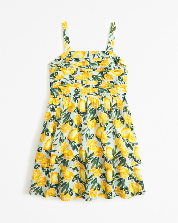 emerson tiered mini dress, Lemon Print