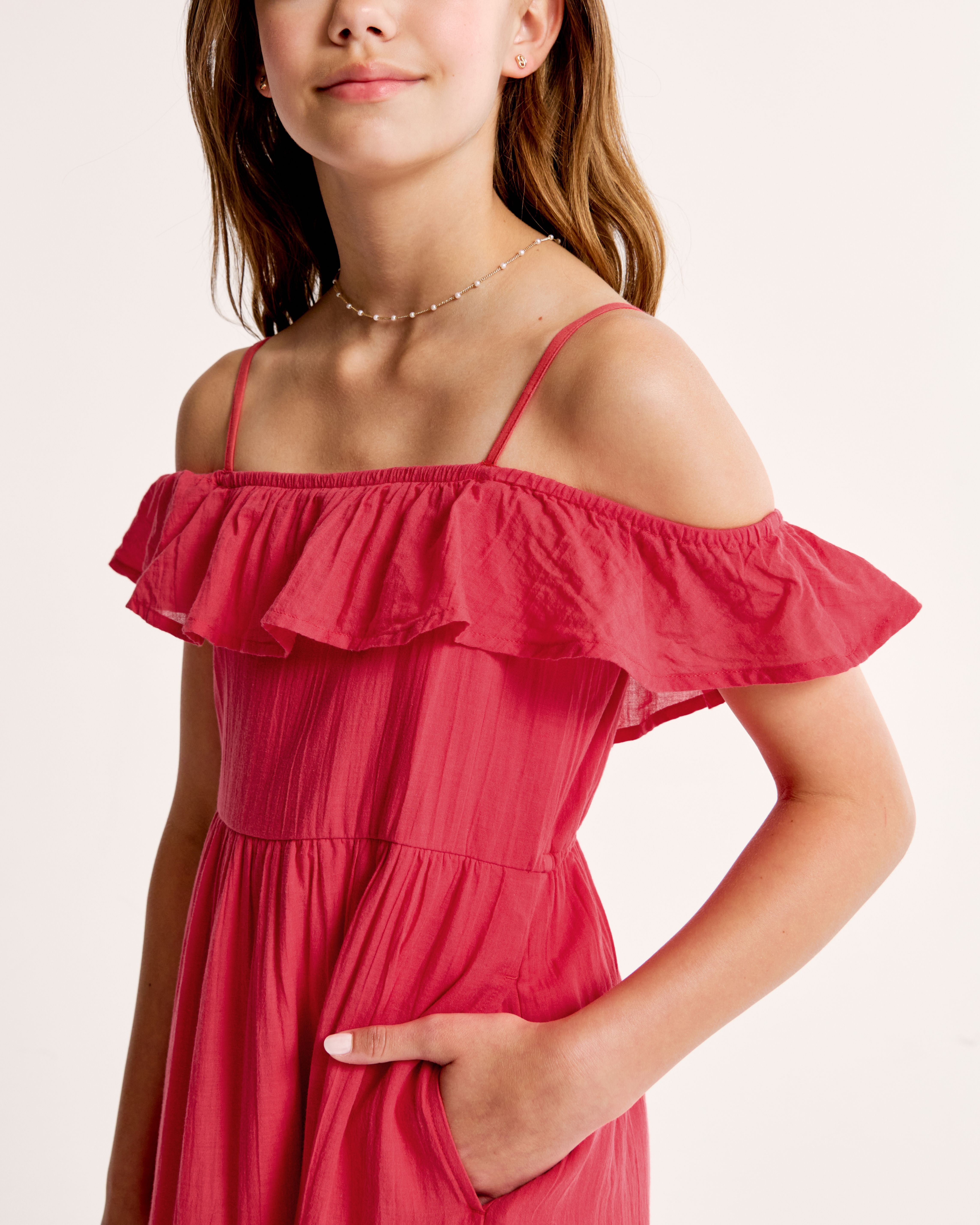 Girls off the shoulder dress best sale