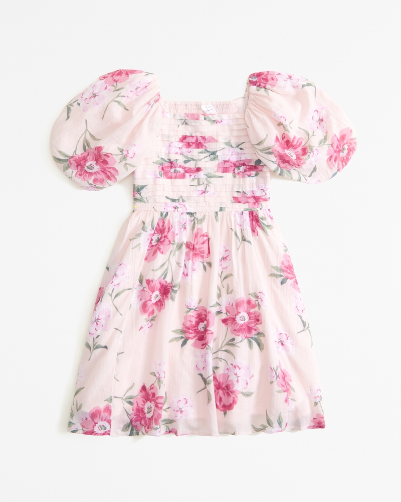 girls emerson puff sleeve mini dress | girls clearance
