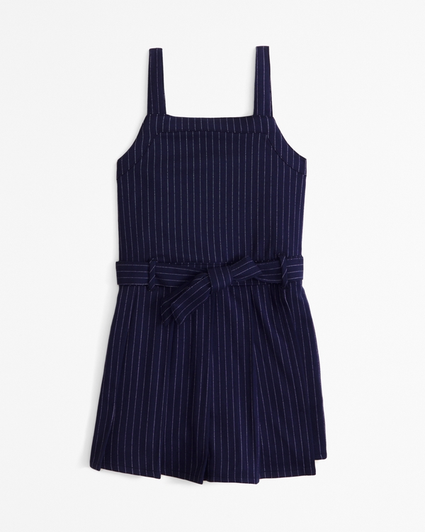 pleated layerable skort, Navy Stripe