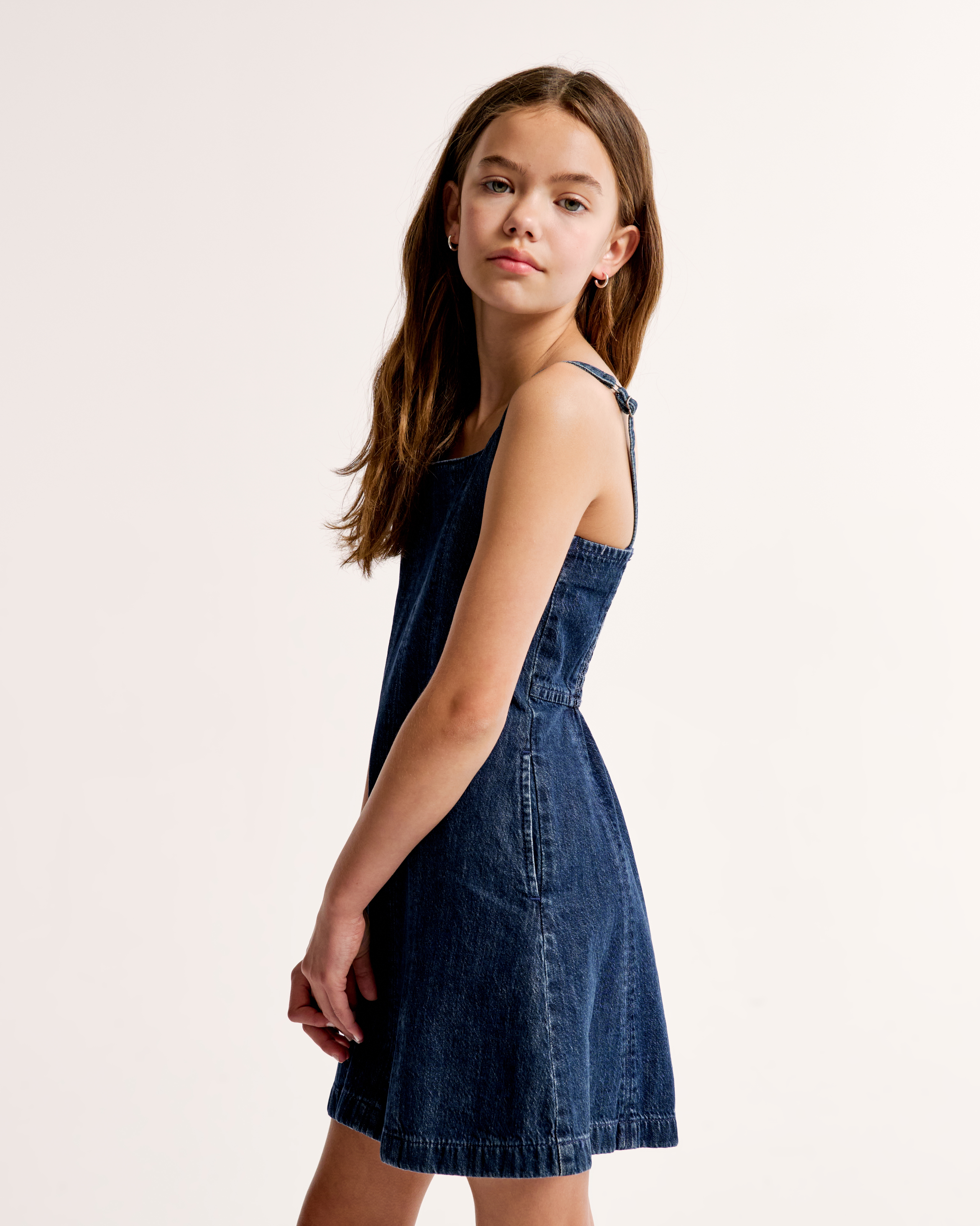 girls denim seamed mini dress | girls dresses & rompers | Abercrombie.com