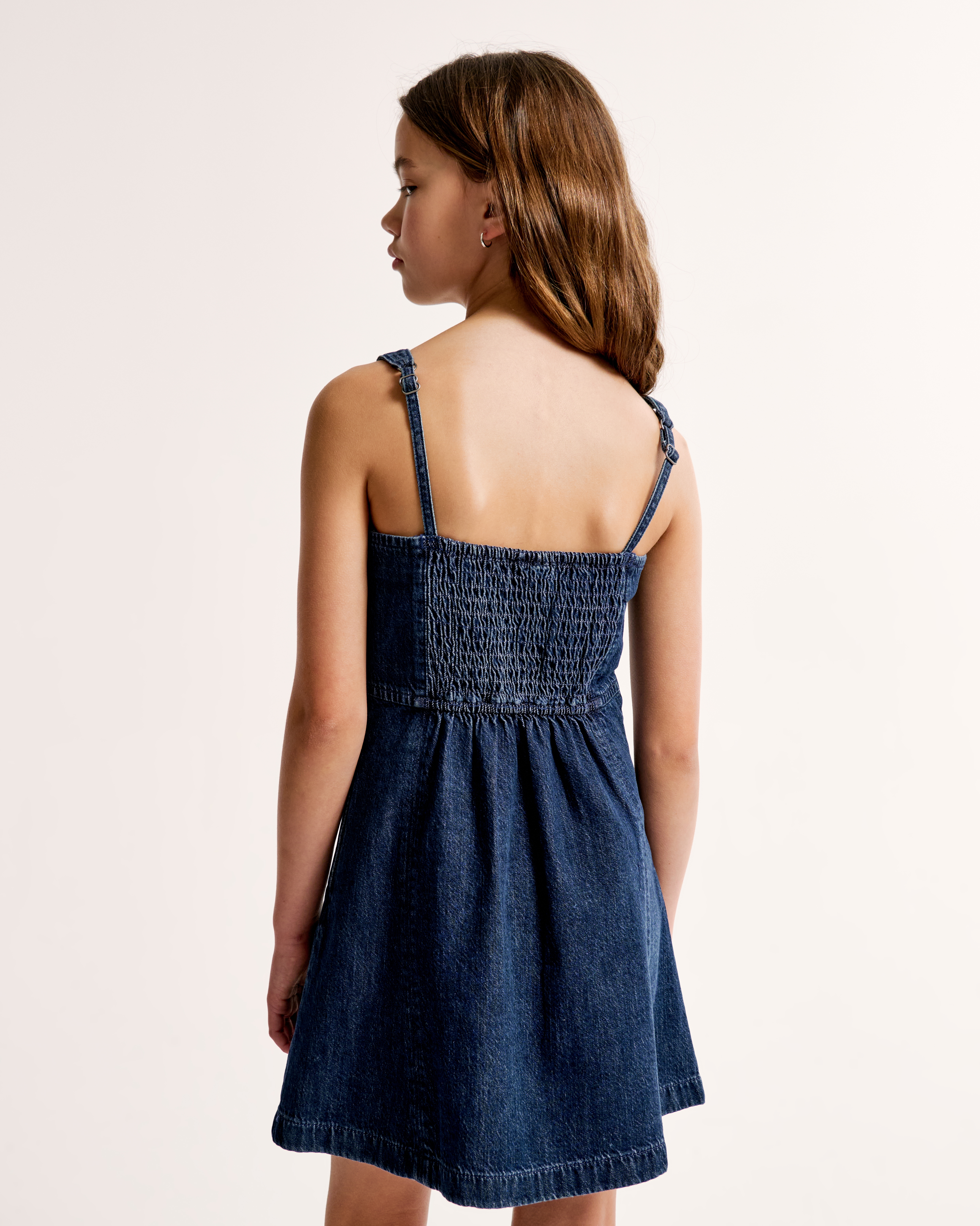 Girls denim and lace dress best sale