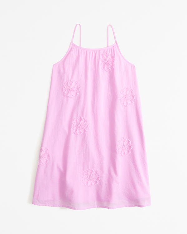 lightweight cotton embellished mini dress