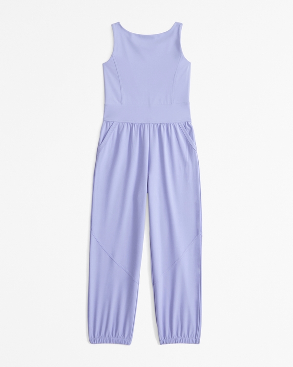 ypb mixed fabric jumpsuit, Periwinkle view 2